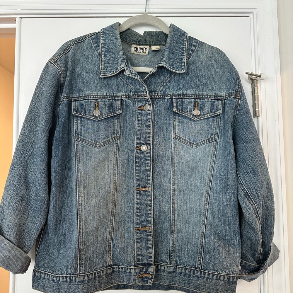 Chico’s brand jean jacket Size 2.